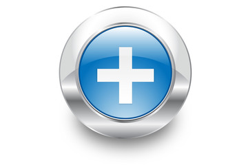 Metal Bubble button icon Plus