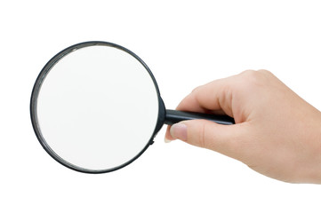 Magnifying glass isolated on white background