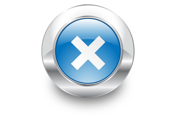 Obraz premium Metal Bubble button icon X