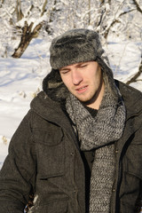 white man in winter season