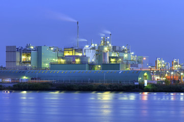 Fototapeta premium Chemical installation on water front