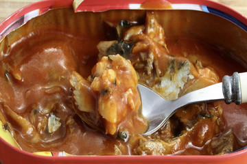 close up of herring in the tin