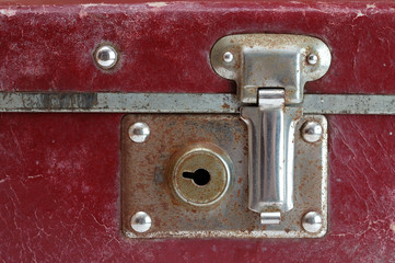 Lock on old suitcase