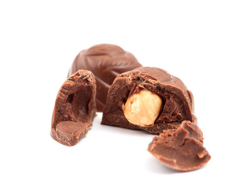 chocolate candies with a nut