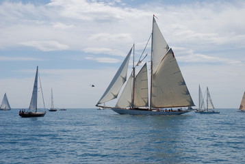 old wood classic yacht sailboat