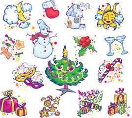 Fototapeta premium X-mass vector clip arts