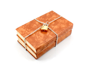 Book under lock and key.