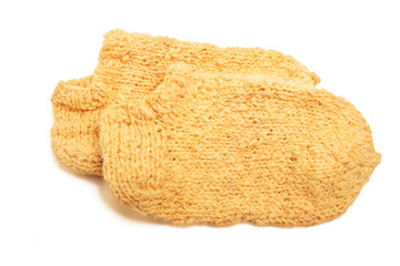 Fototapeta na wymiar Knitted woolen socks