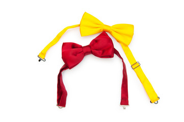 Red bow tie isolated on the white