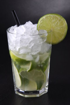 Caipirinha Cocktail - Black Background