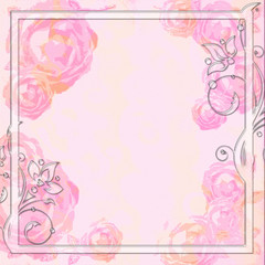 Vintage background in pink colors with flower