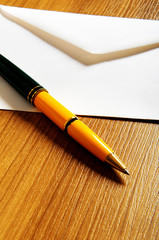 Mail concept with many envelopes on the table