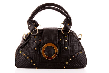 Black women bag isolated on white background