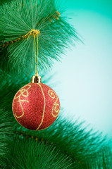 Christmas decoration on the tree - holiday concept