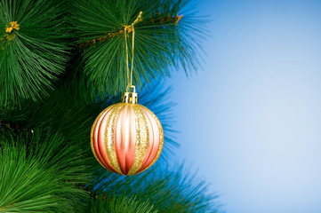 Christmas decoration on the tree - holiday concept