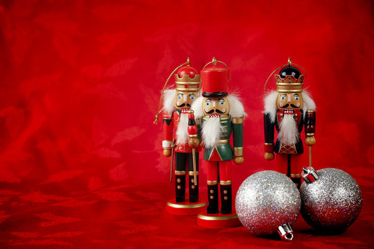 Nutcrackers on Red
