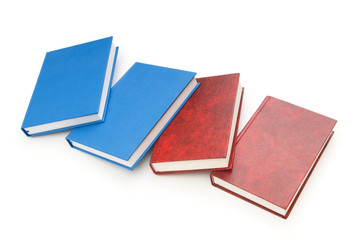 Stack of books isolated on the white background