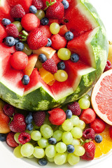 fruit salad in water melon