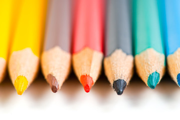 Obraz premium Color pencils on a white