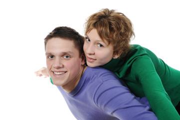 portrait of a joyful young couple