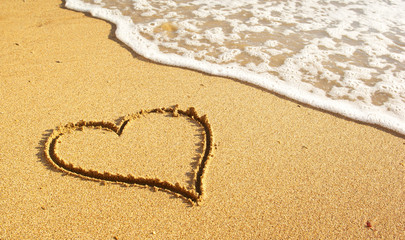 Heart on beach
