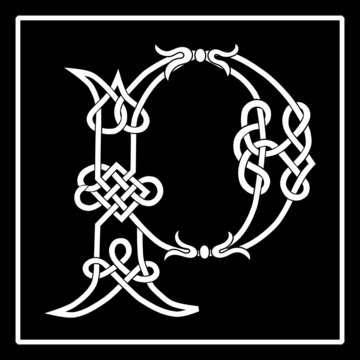 Celtic knot-work capital letter P
