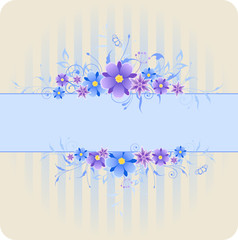 background with violet and blue flowers