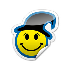 Pegatina SMILEY bruja con reborde