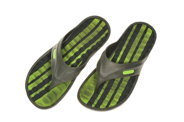 A Pair Of Slippers On White Background