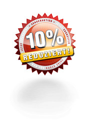 Button 10% Reduziert - Preisbutton Icon