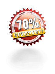 Button 70% Reduziert - Preisbutton Icon
