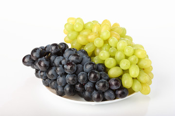 A plate with grapes