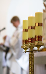 Beautiful candlestick in cathedral