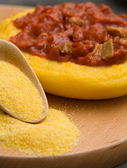 polenta con sugo di funghi porcini