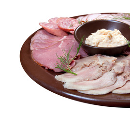 Beautiful sliced food arrangement.