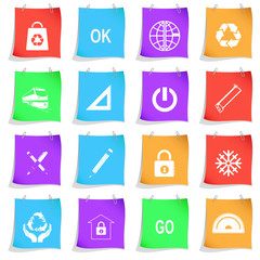 Vector set of note papers