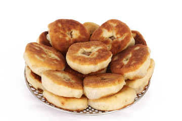 food patty with a meat isolated on white background homemade