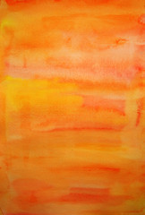 Orange watercolor  hand painted art background for scrapbooking - obrazy, fototapety, plakaty