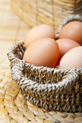 conjunto de huevos organicos