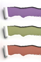 ripped paper in various colors