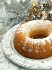 Christmas cake on the table