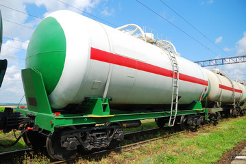 Fototapeta na wymiar Oil transportation in tanks by rail