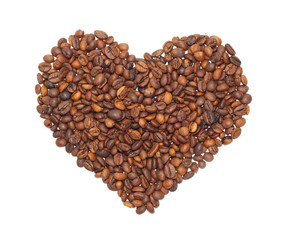 Heart from the corns of coffees