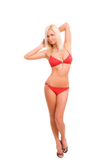 Sexy woman in red bikini