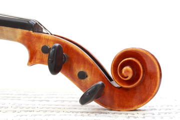 Violin Scroll on Sheet Music