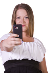 Woman taking  pictures from her cell phone