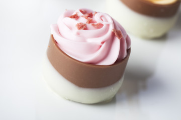 Chocolate with Pink Creamy Icing