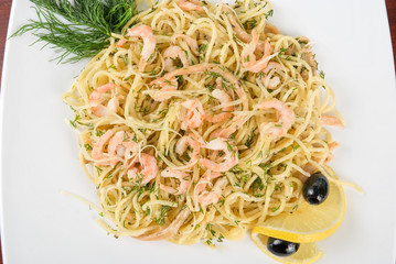 Pasta with shrimps