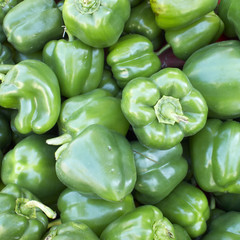 Obraz na płótnie Canvas fresh green peppers closeup