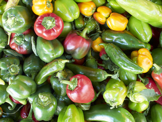 fresh colorful peppers closeup
